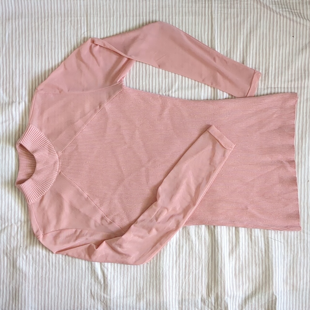Juniors Long Sheer Sleeve Mock Turtleneck Sweater